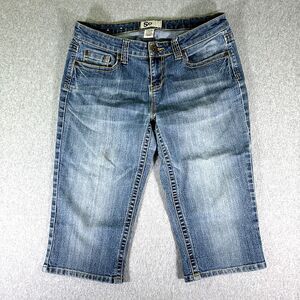 SO Jeans Blue Tag Size 11 (32x16) Low Rise Capri Stretch Denim